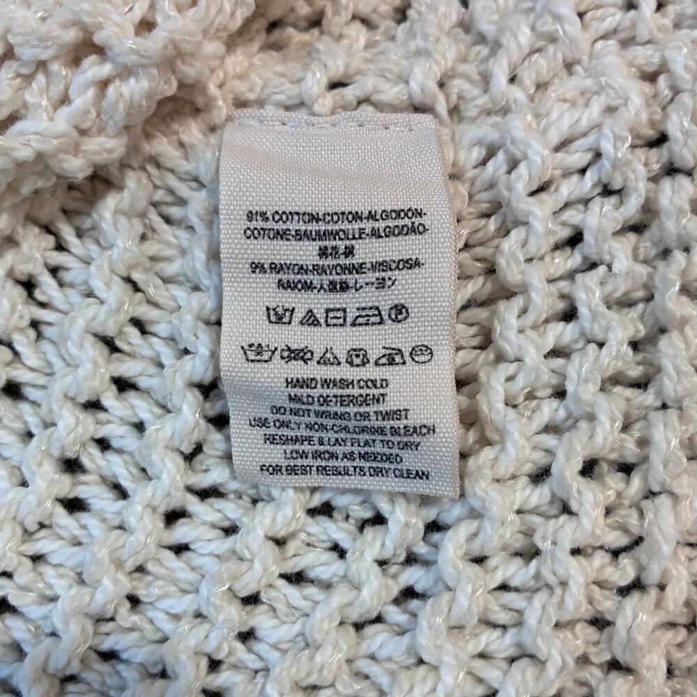 Free People Park Slope Sweater V-Neck 3/4 Sleeve Open-Knit XS - Picture 6 of 8